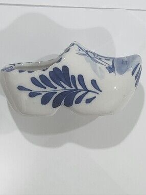 Vintage Delft Blue Holland Dutch Hand Painted Windmill Shoe Clog